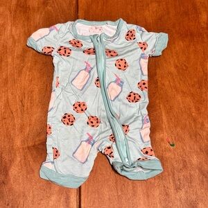 Milk and Cookies Zip Bamboo-Feel Romper - 0-3M